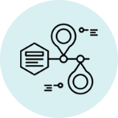Minimalist data flow icon