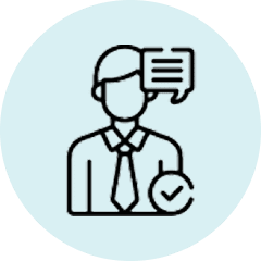Business communication icon with checkmark
