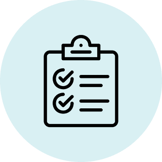 Clipboard with checkmarks icon